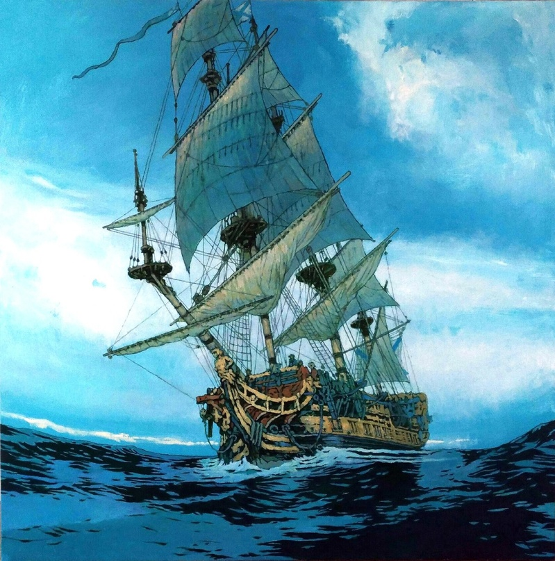 Крупп Станислав "Свежий ветер" (Русский Императорский Флот Фрегат Cуворов 1813) морской пейзаж
